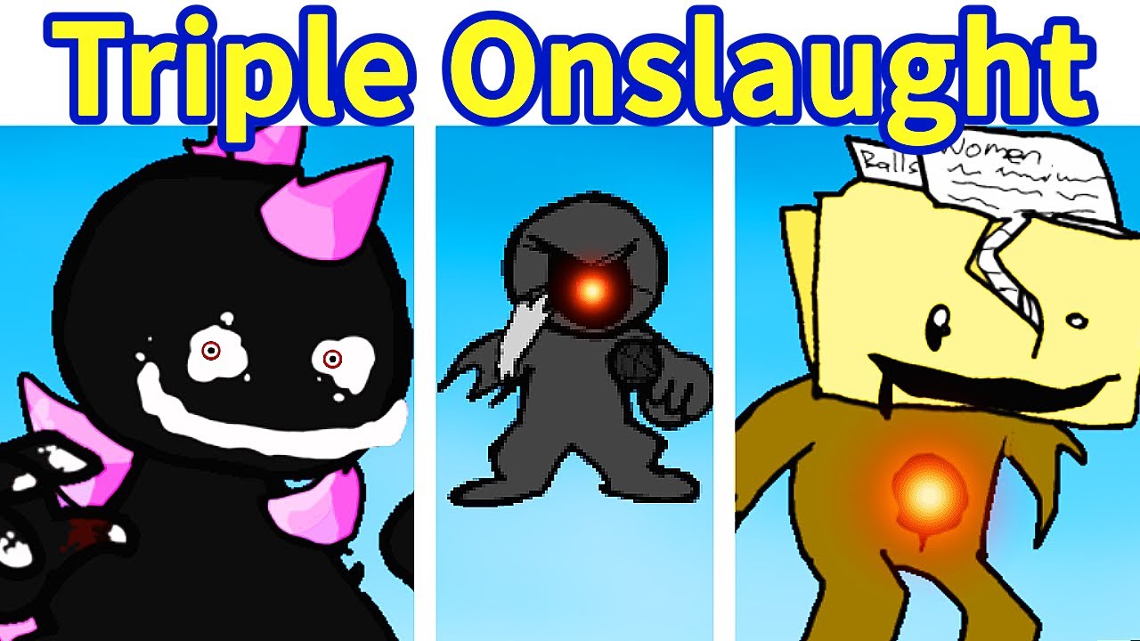 Friday Night Funkin': Triple Onslaught (Bob, Ron, Little Man Sing Triple Trouble) [FNF Mod/HARD]