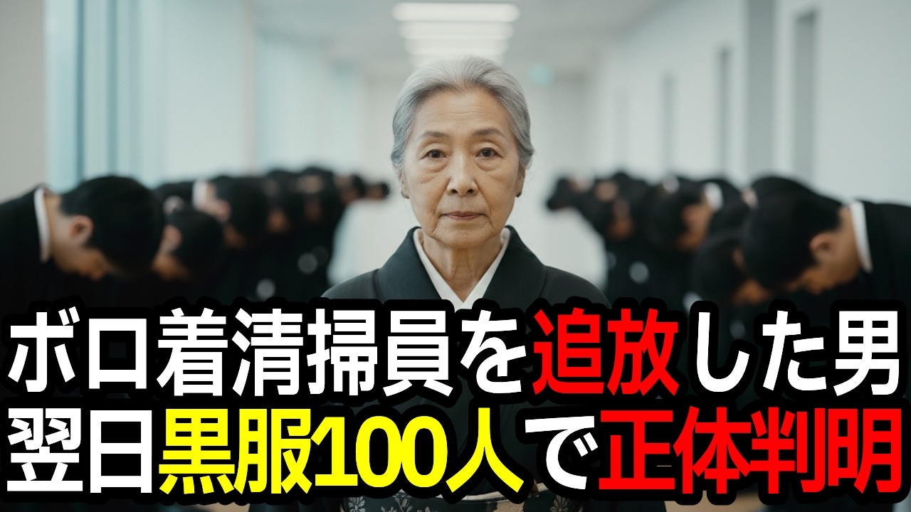 ボロ着の清掃員をゴミ扱いした管理職。翌日、100人の黒服を連れて現れた“本当の正体”。10分後、地獄絵図に…【朗読】