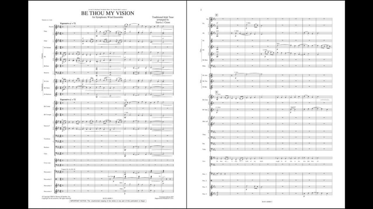 Be Thou My Vision arranged by Travis J. Cross