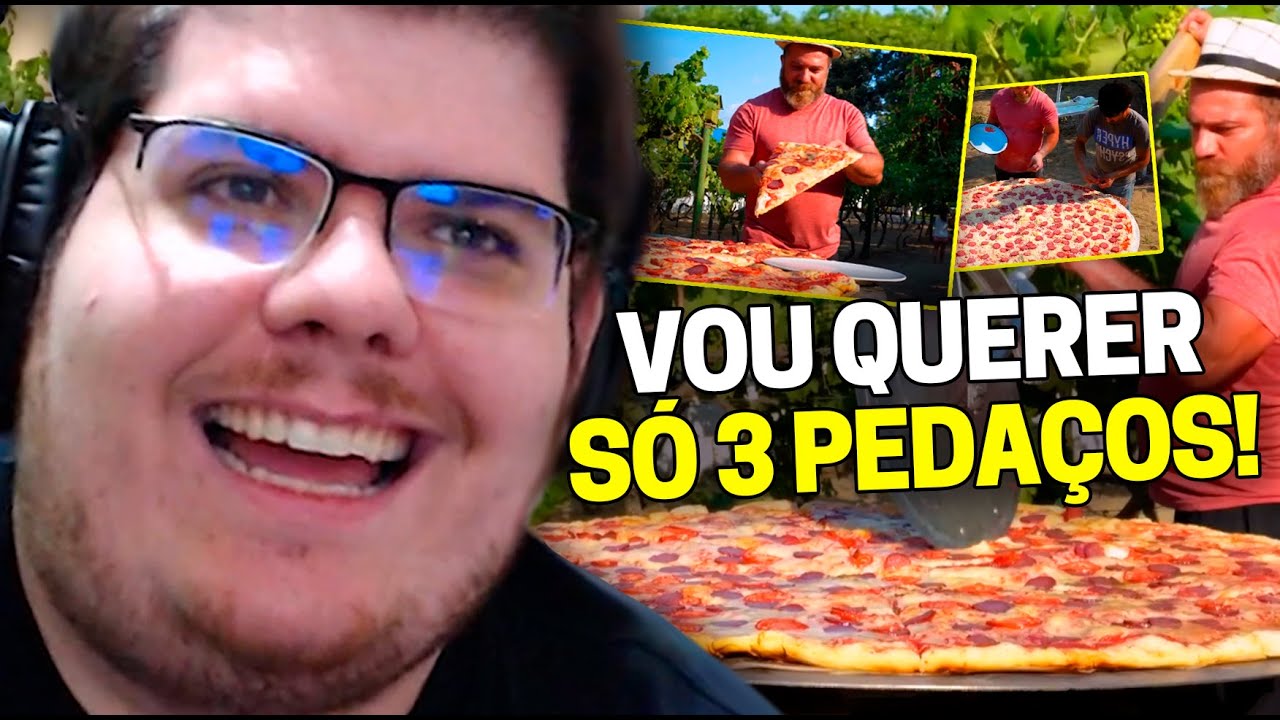 CASIMIRO REAGE: PIZZA GIGANTE FEITA PELO PAIZÃO (ELA PEDE 1 LITRO DE KETCHUP) | Cortes do Casimito