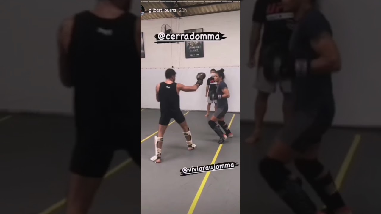 Vivi Araujo spars against man (UFC flyweight female fighter gym training - #9 in the UFC rankings)