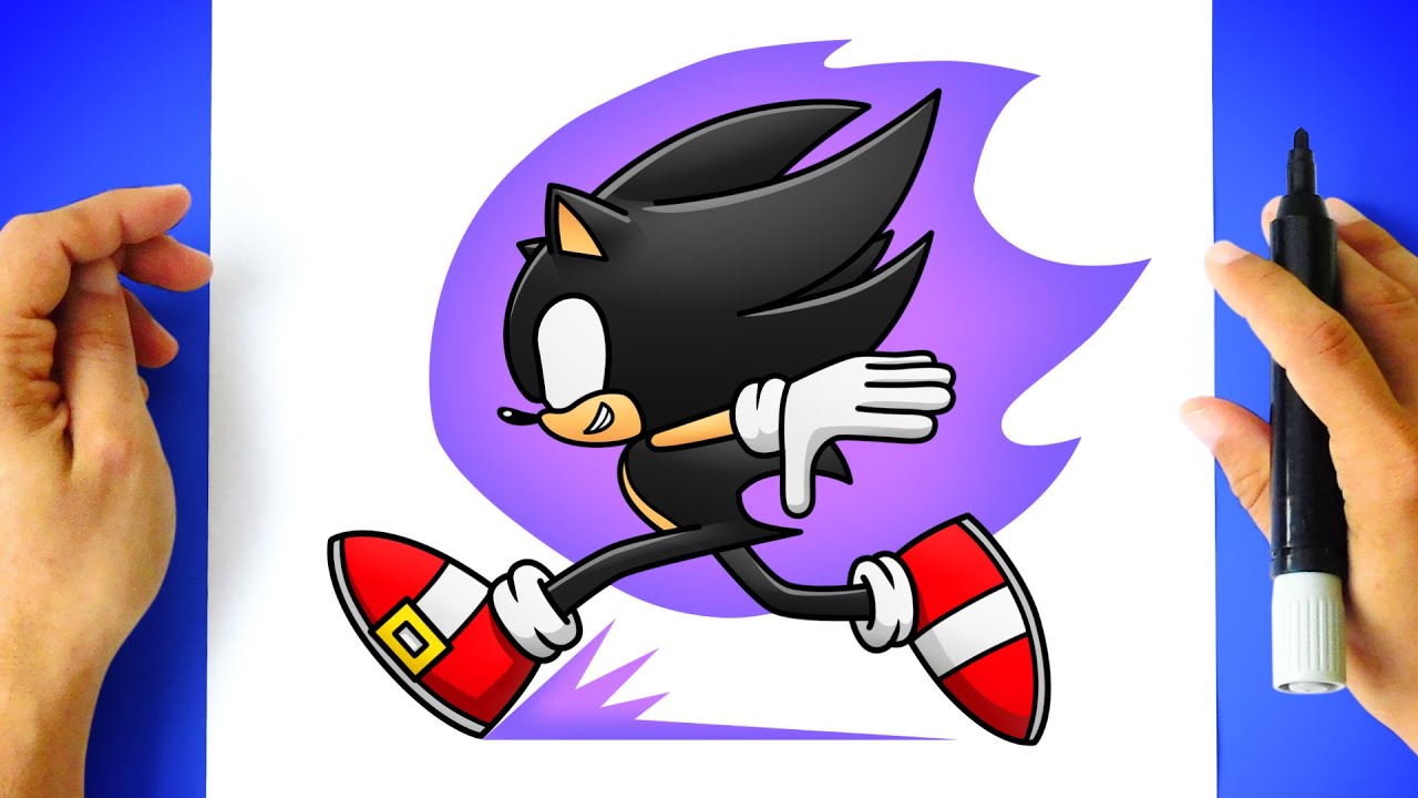 How to DRAW DARK SONIC running