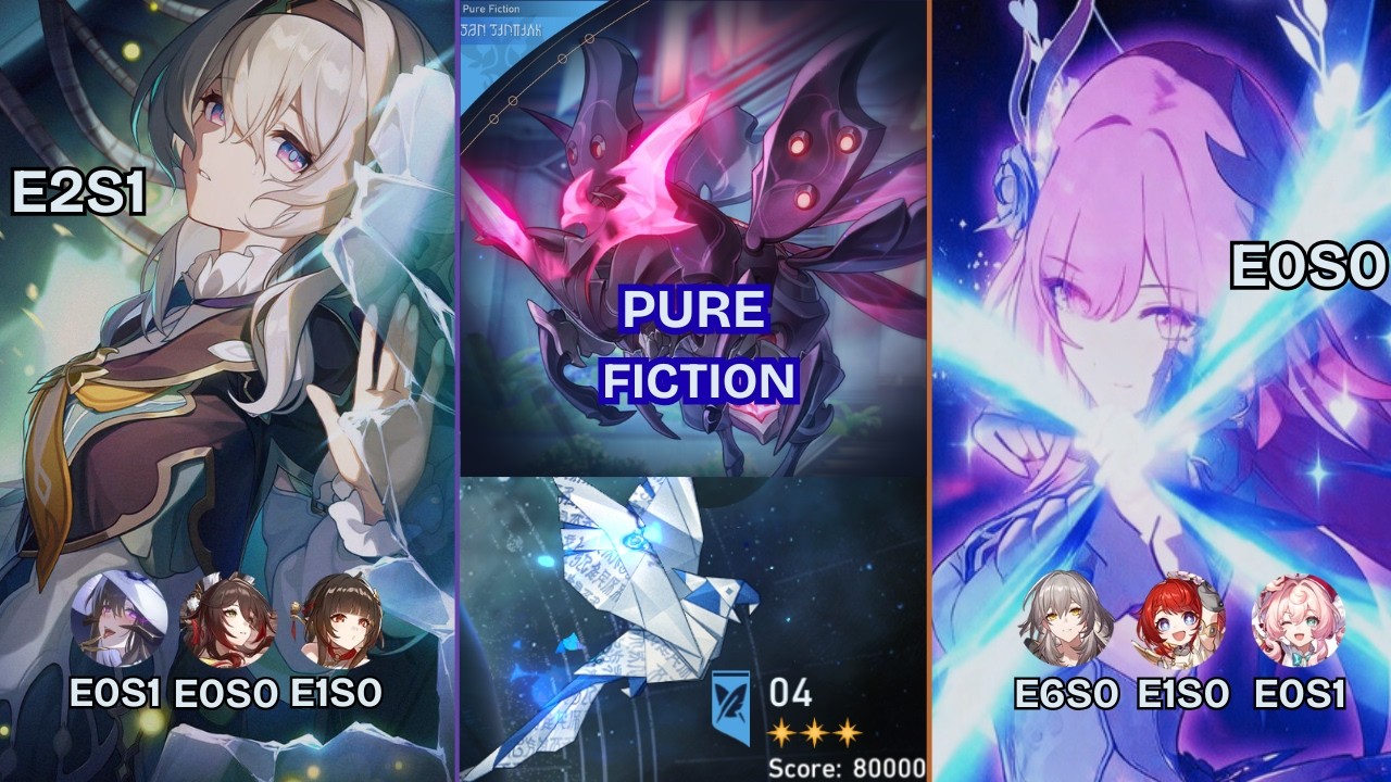 E2S1 Firefly & E0S0 Cyrene carry | 3.8 Pure Fiction | 80000 SCORE | Honkai Star Rail