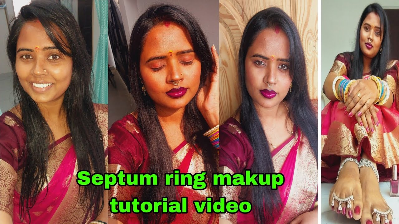 Septum ring k sath makup tutorial video, Birthday 🎂 makup tutorial 💖