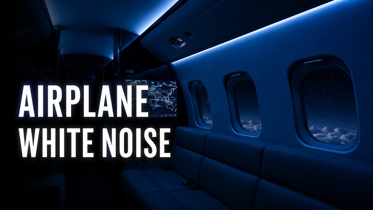 Sleep Above the Clouds, Drift Off at 30,000 ft | Dark Cabin Airplane White Noise (10 Hours)
