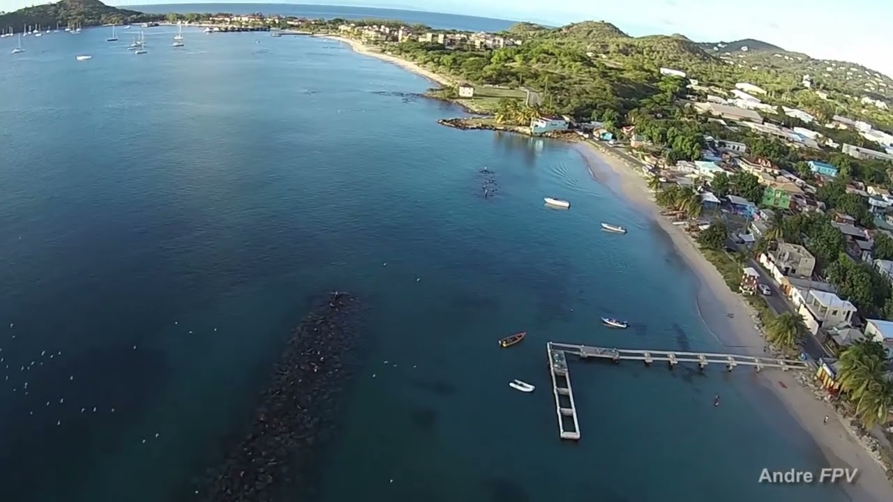 St Lucia Drone Flight. REDUIT BEACH Rodney Bay