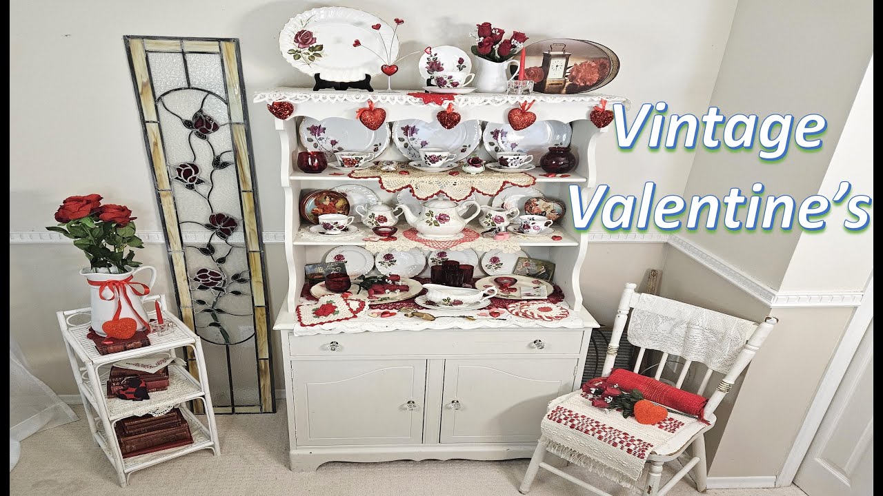 Part 1 - Red Vintage Valentine's Day Decor | Rose Theme with Candlelight (at end)