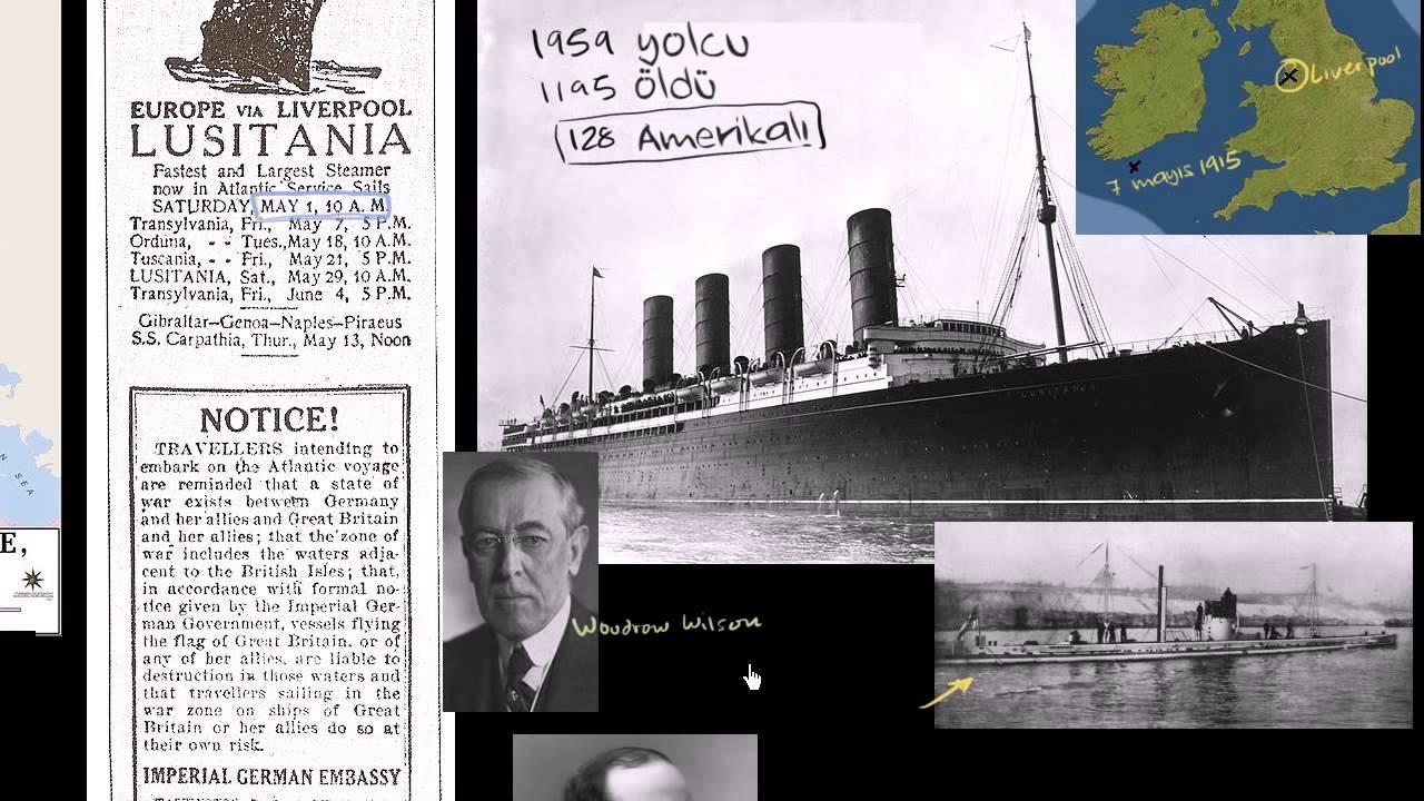 Kuşatmalar, U-Botlar ve Lusitania'nın Batması (Dünya Tarihi / Yakın Tarih (20. Yüzyıl))