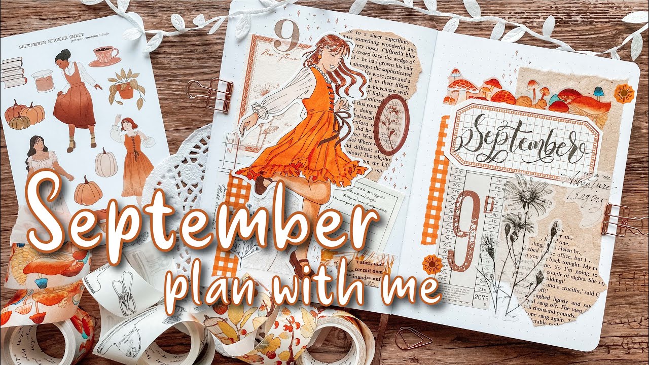 Autumn cottage core bullet journal theme // September 2021 plan with me