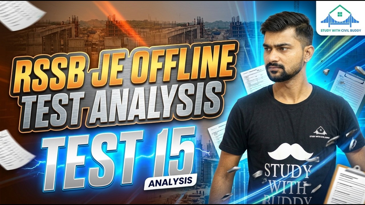 RSSB JE 2026 Vacancy OFFLINE TEST ANALYSIS TEST 15  CIVIL ENGINEERING MOCK TEST