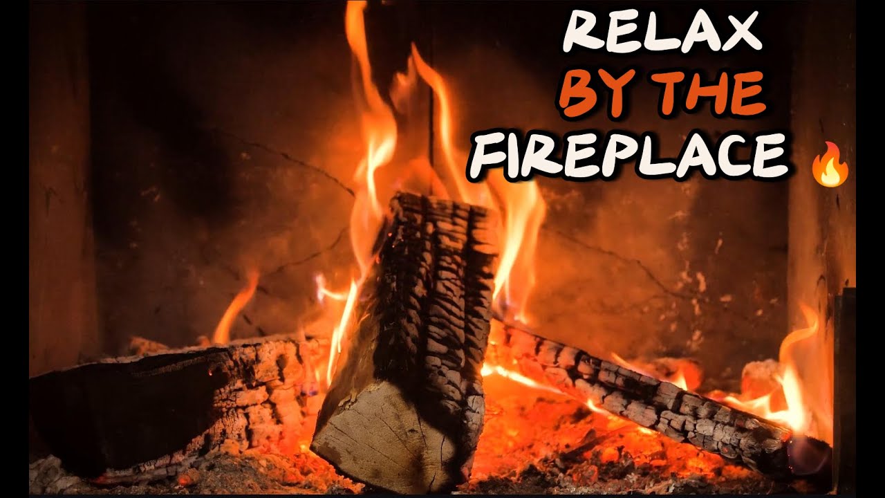 Relaxing music & fireplace for focus, meditate, stress relief or sleep. Relax by the fireplace 🔥