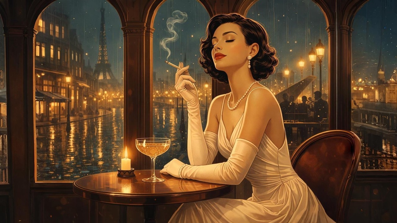🌙 1950s Jazz Bar Ambience 🎷 Relaxing Vintage Music for Studying, Sleeping & Night Vibes