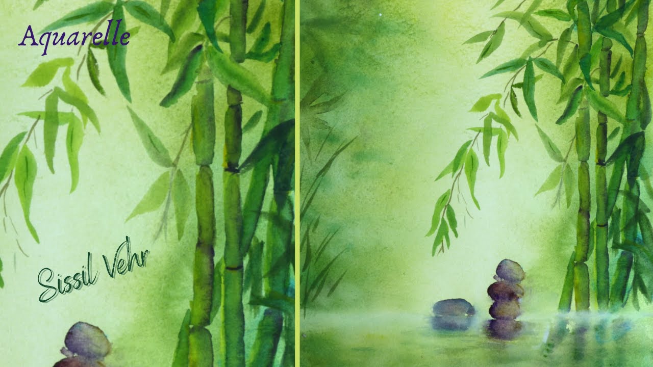 Aquarelle Débutant :  Bambou zen 🎋