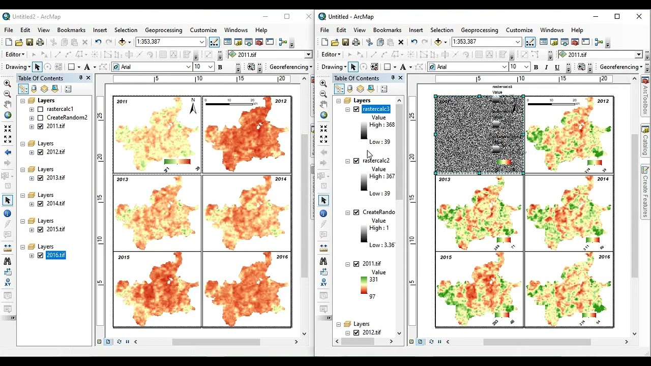 Common / single legend for more than one rasters in ArcGIS (for integer rasters)