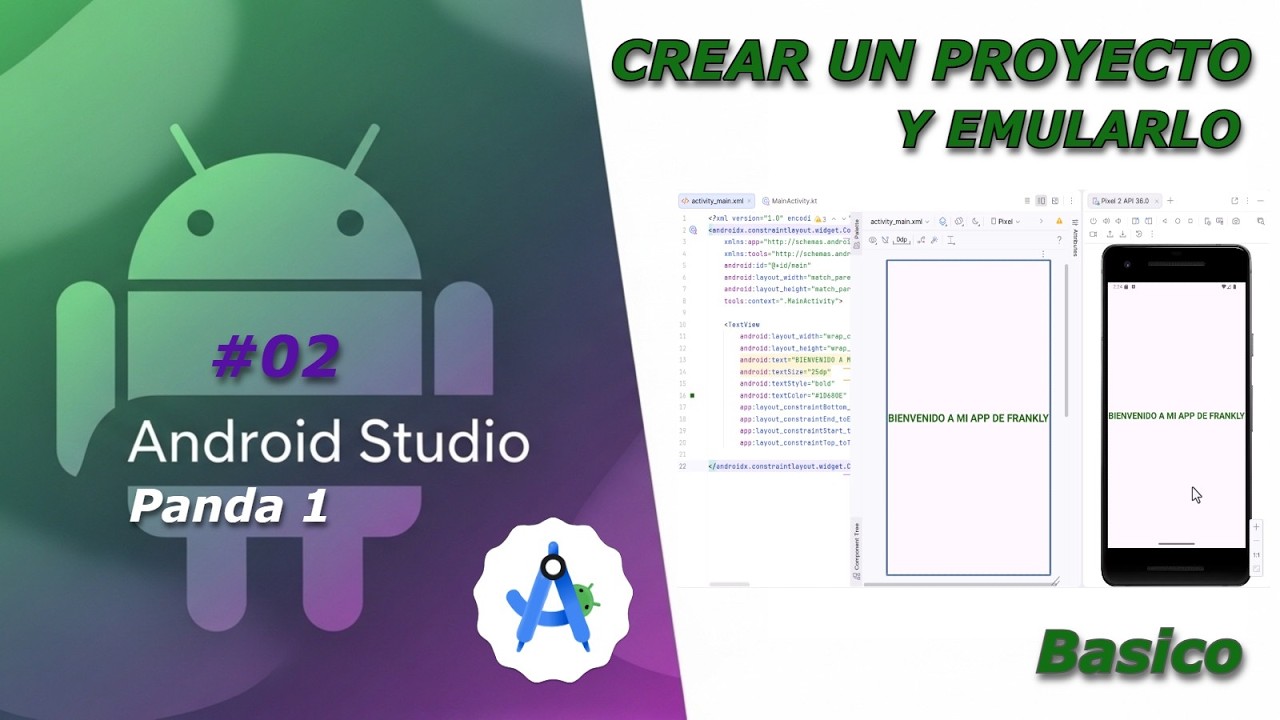 Como Crear el primer PROYECTO y EMULARLO en Android Studio Panda 1#tutoriales #androidstudio