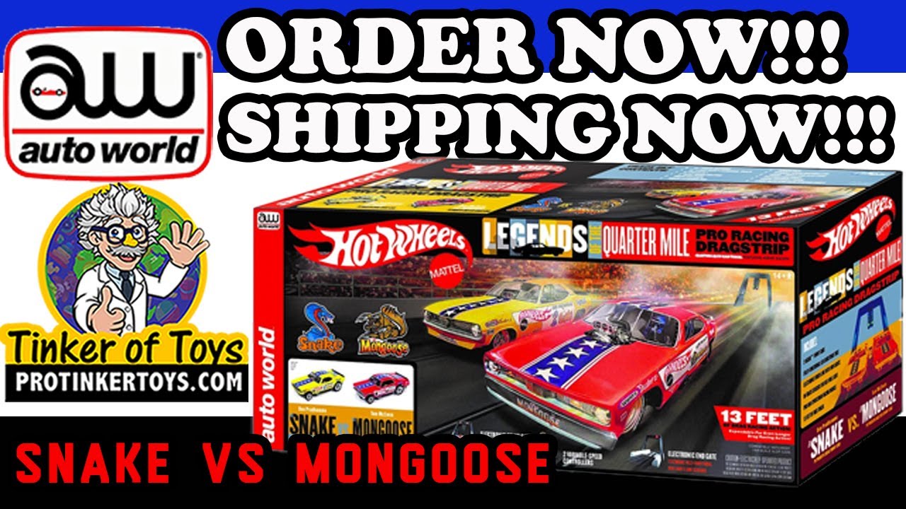 SHIPPING NOW! Auto World 13' Snake vs Mongoose Drag Set