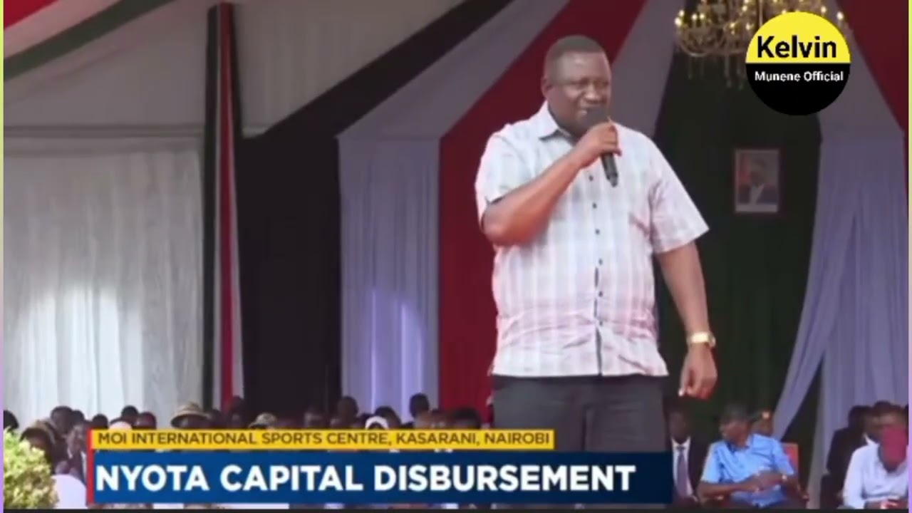 Salim Mvurya address during the NYOTA capital disbursement at Kasarani stadium 