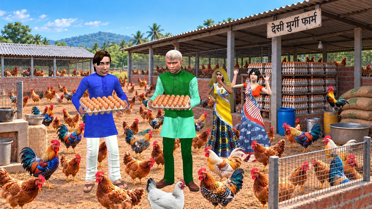 100 Chicken 100 Eggs Integrated free range chicken farm Hindi Kahaniya Moral Stories