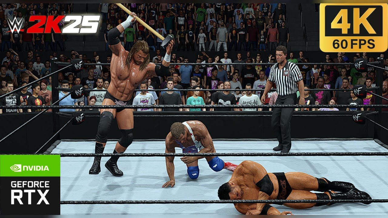 FULL MATCH: The Rock vs Triple H vs Kurt Angle | WWF Title | SummerSlam 2000 (WWE 2K25 PC)