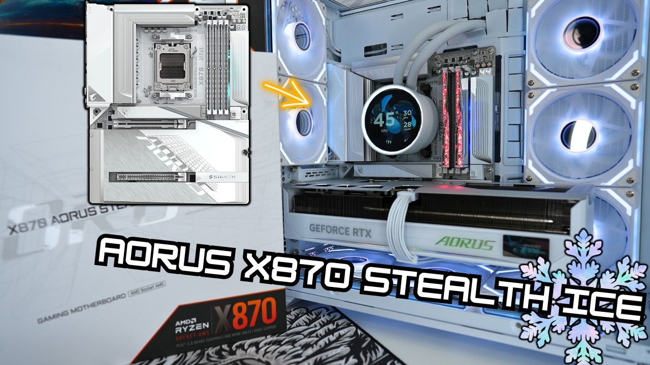 X870 AORUS STEALTH ICE + 9800X3D: как настроить материнскую плату для идеального белого ПК