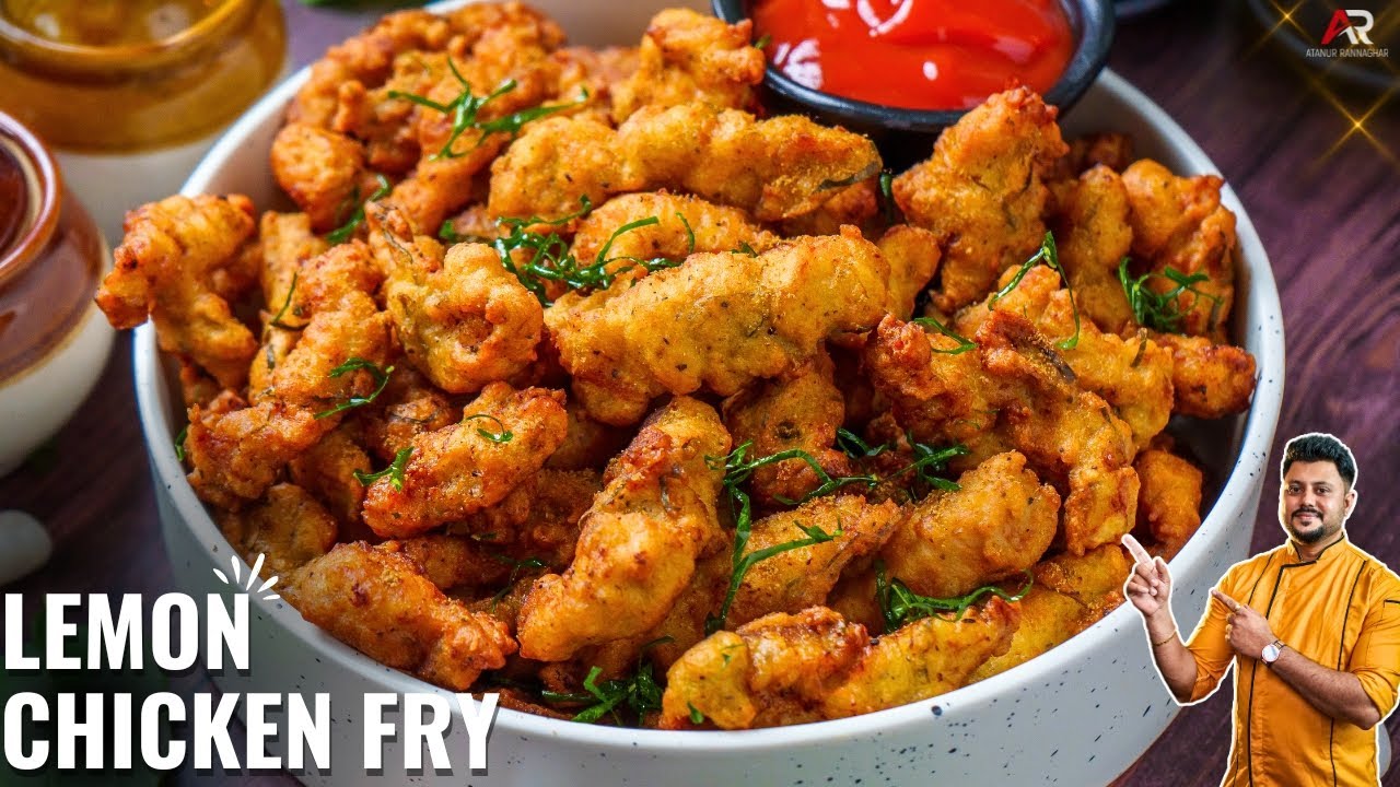 रेस्टोरेंट स्टाइल लेमन चिकन फ्राई | Lemon Chicken Fry Recipe Hindi | Atanur Rannaghar Hindi