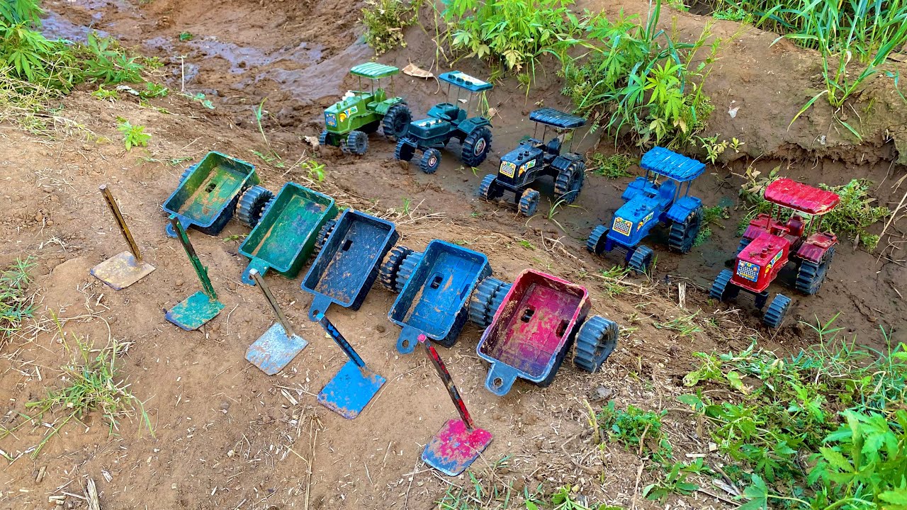 All the tractors were taken out of the heavy duty water pumps and the trolleys were filled with soil