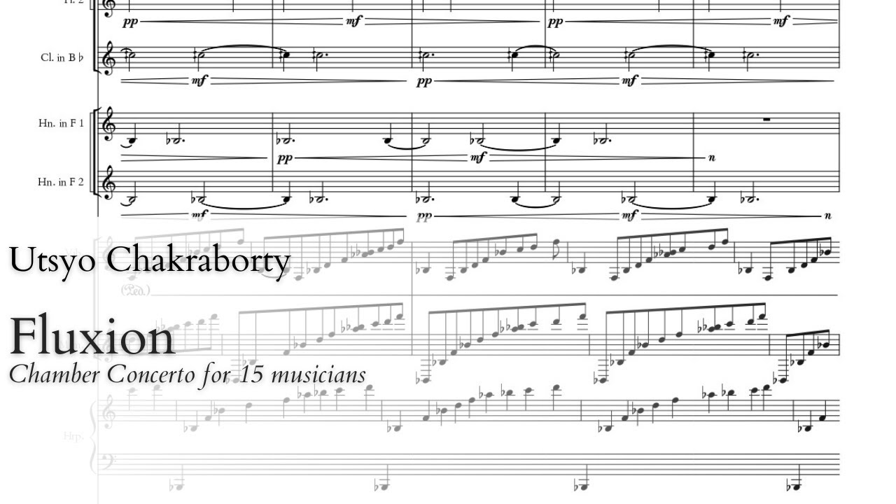 Utsyo Chakraborty: Fluxion, chamber concerto for 15 musicians (2025)