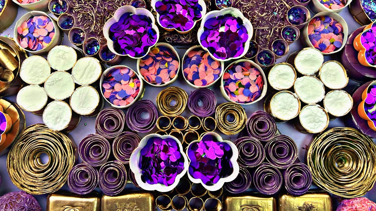 Crushing soap boxes with glitter and starch 💜soap roses 💜soap balls 🔥