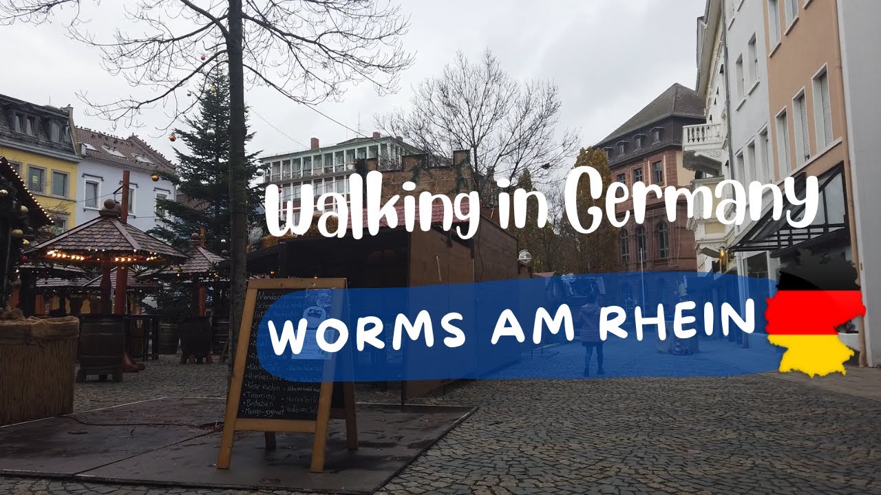 Walking in Germany, Worms am Rhein. Walking in the oldest city in Germany