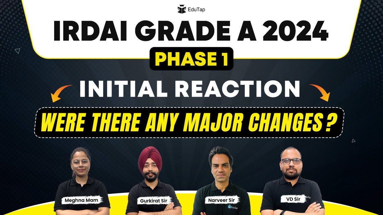 🔴IRDAI Grade A 2024 Phase 1 Exam Analysis |IRDAI 2024 Phase 1 Exam Review |IRDAI Exam Level |EduTap