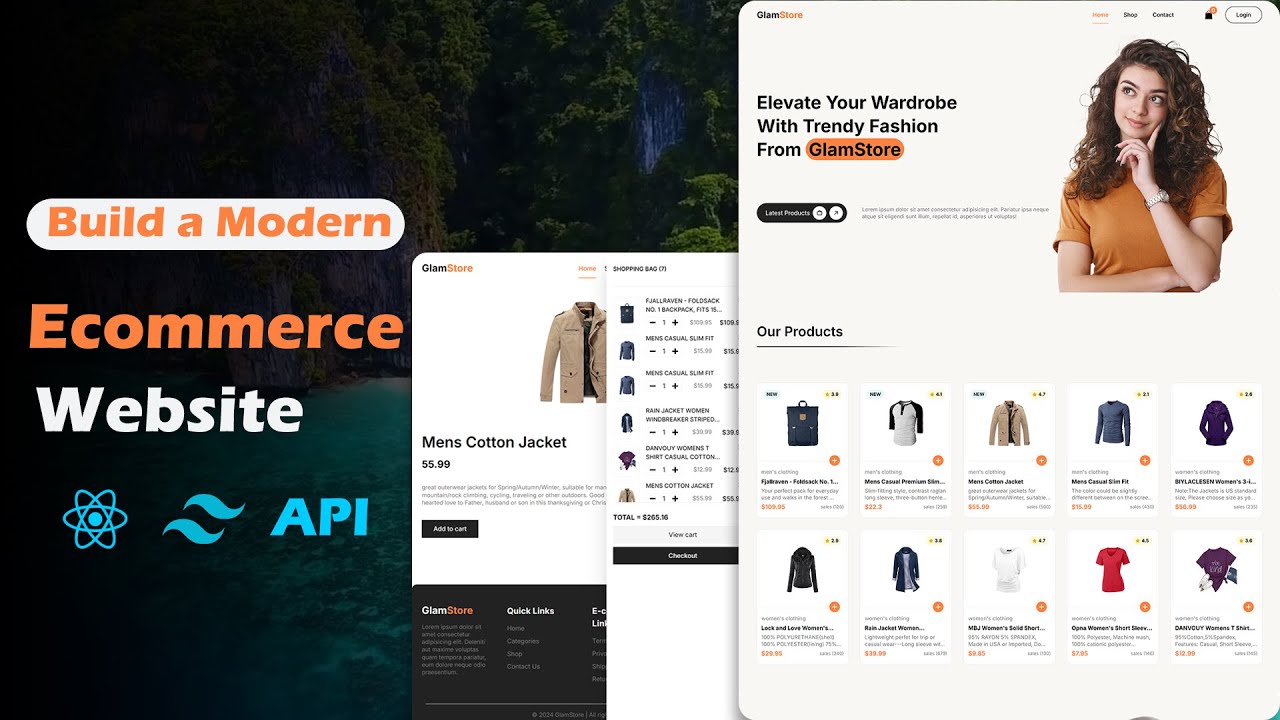 How to Create Ecommerce Website Using React JS - React JS Ecommerce Project 2024