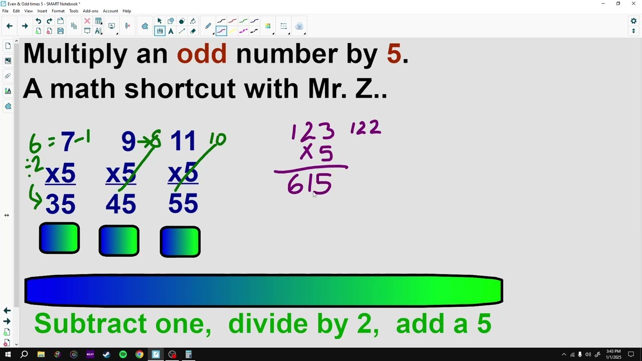 Multiply Odd Numbers by 5 (Math Shortcut)