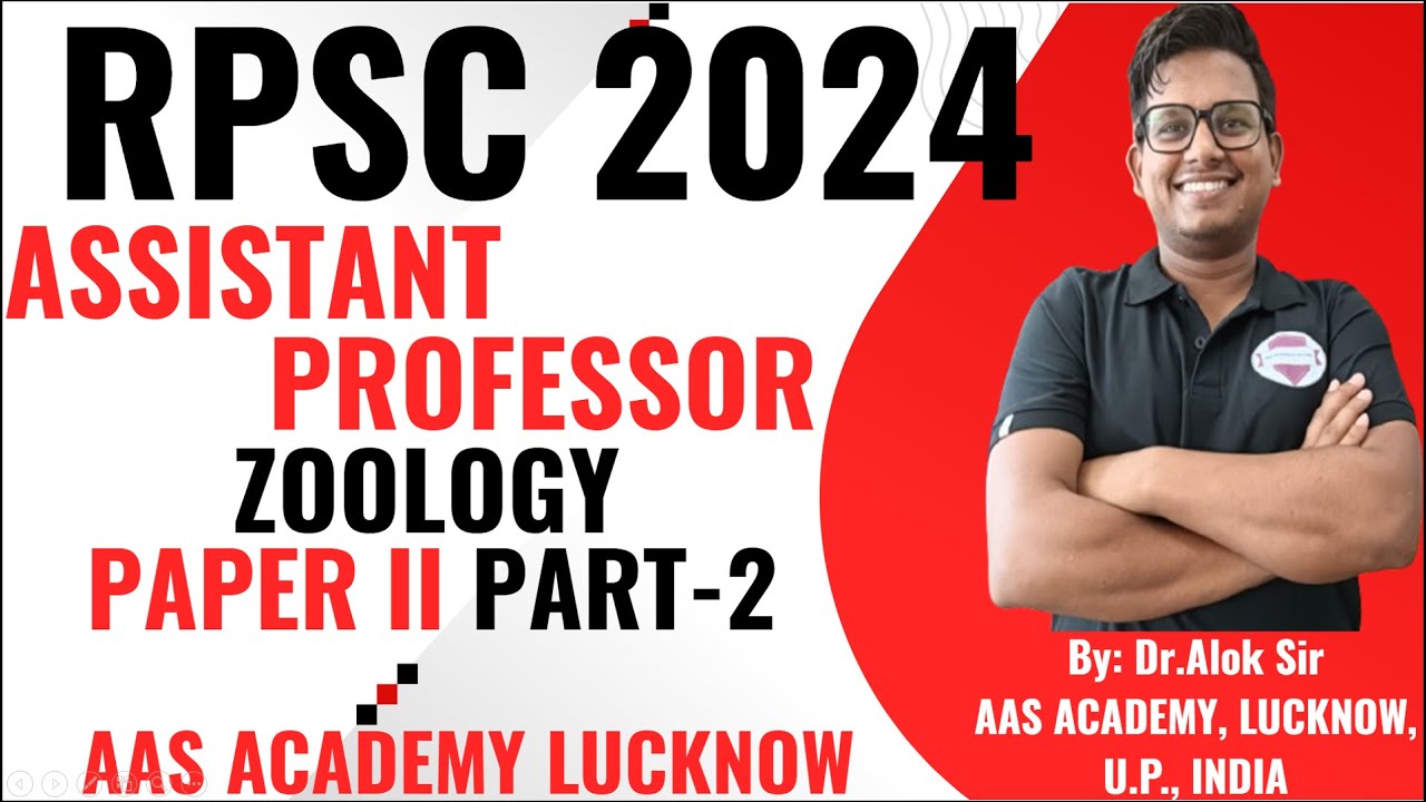 RPSC Assistant Professor Zoology Paper 2 | Complete Solution 2024 Part-2  | Detailed Explanation