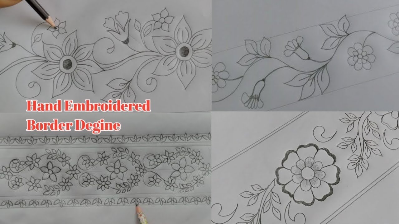 Hand Embroidered Border Degine 🌼🌼#design