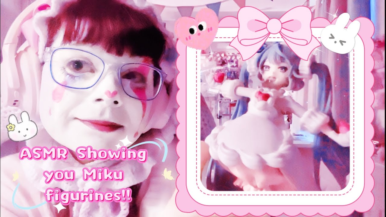 ASMR Clown girl shows you her Hatsune Miku figurines!! [whispered, tracing and rambling]
