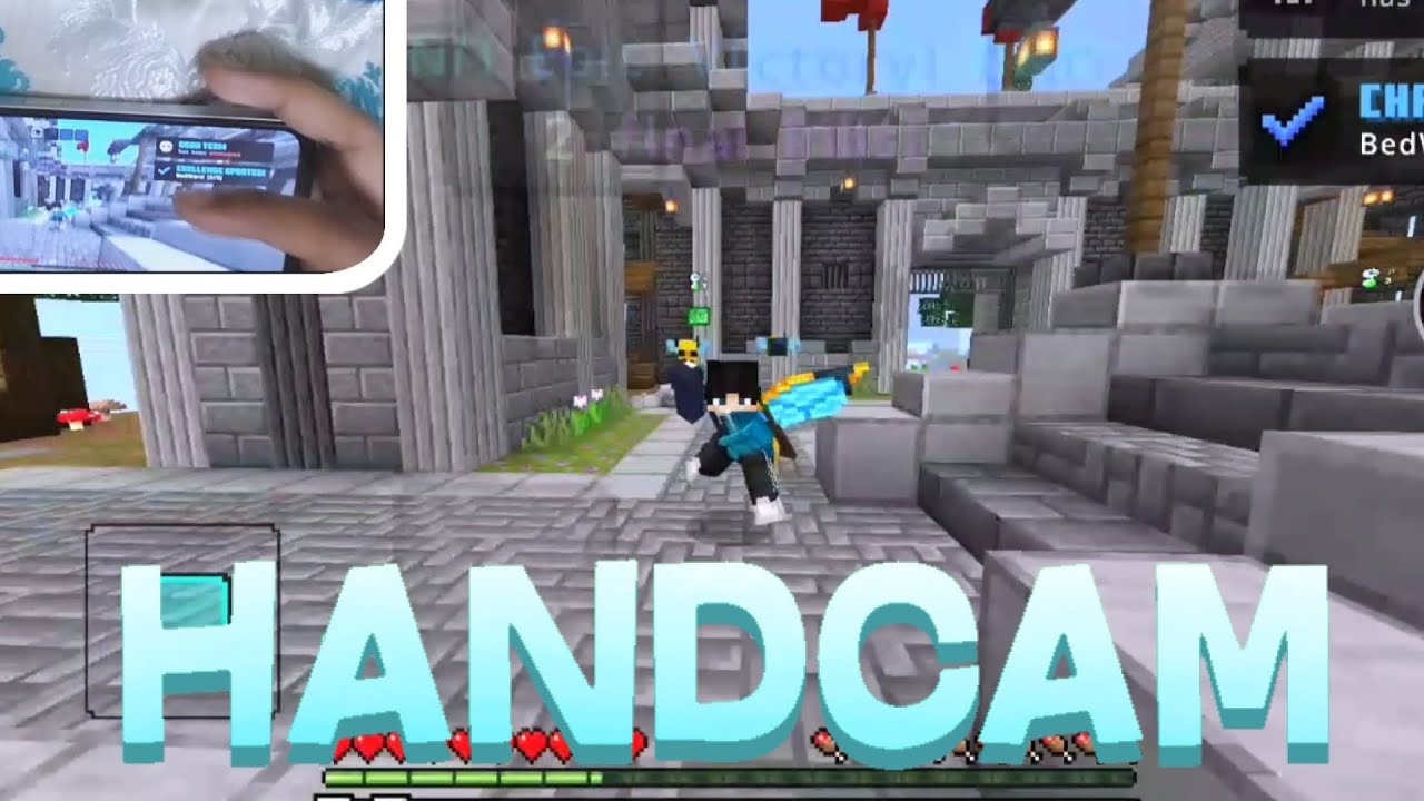 Hive Bedwars Handcam on Phone || Gameplay On Mobile 📱|| Gaurav MC || 