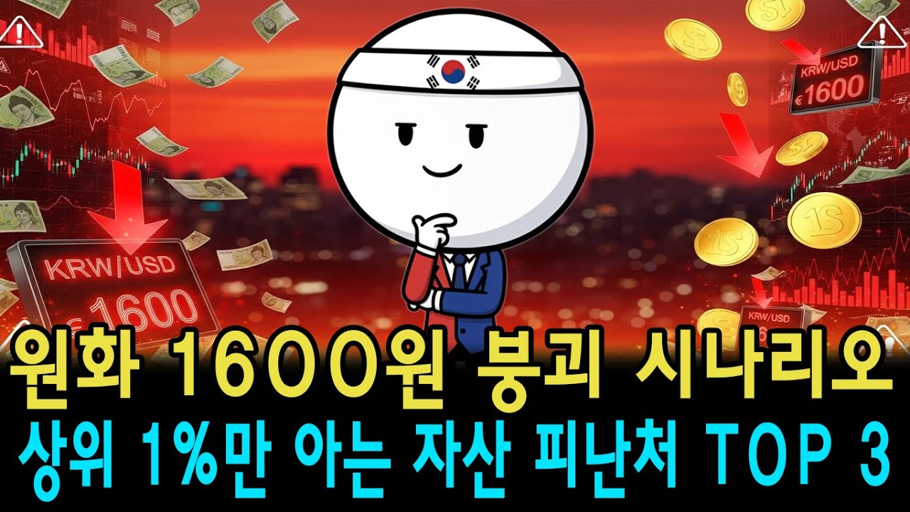 "원화 1600원 붕괴 시나리오: 상위 1%만 아는 자산 피난처 TOP 3