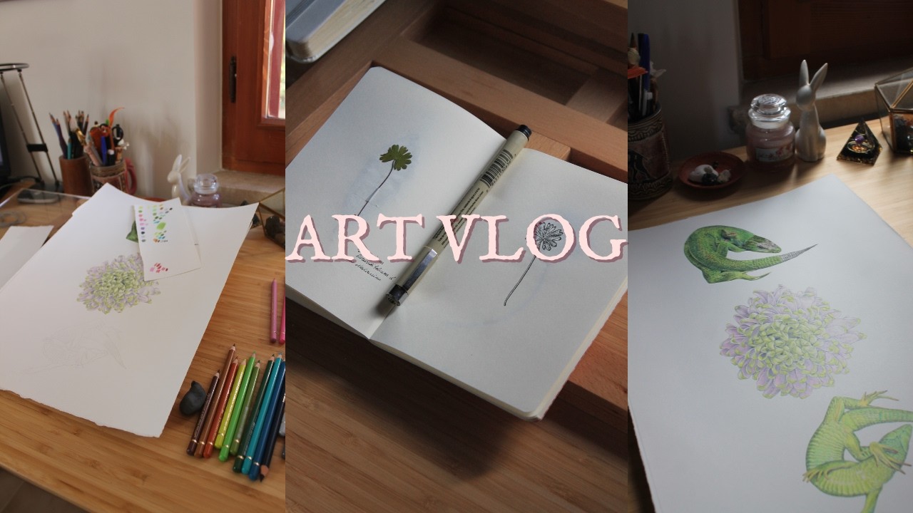 Quiet Days and Drawing Nature | Cozy Art Vlog