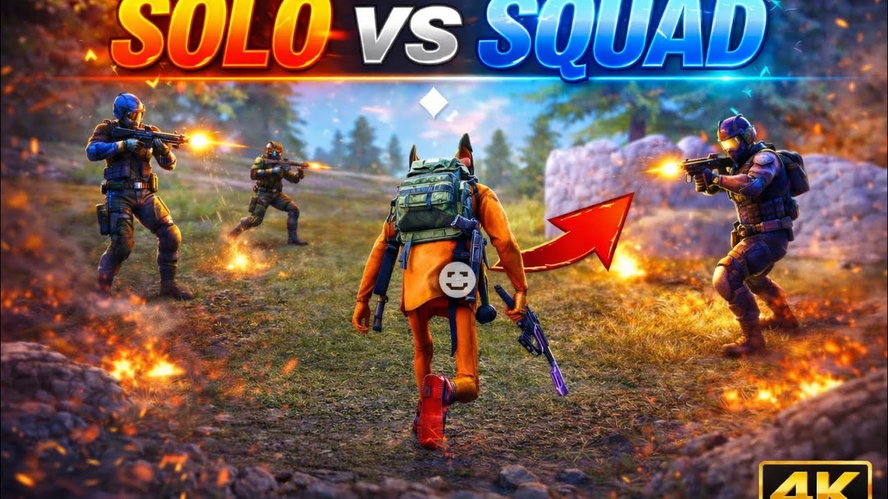 Solo vs Squad 😱 1v4 Clutch | Full Map Domination 🔥 Free Fire Gameplay