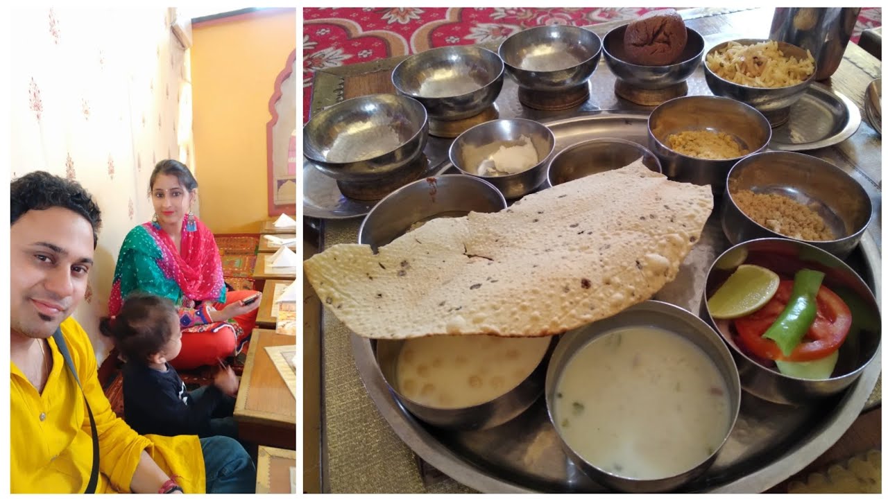 #Traditional #Rajasthani #Thali in Virasat Restaurant jaipur... Rajasthani Dance and culture...