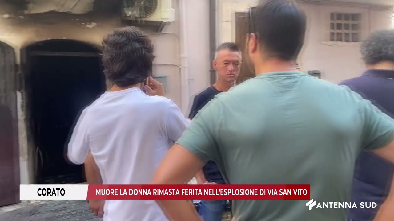 05 AGOSTO 2025   CORATO   MUORE LA DONNA RIMASTA FERITA NELL'ESPLOSIONE DI VIA SAN VITO