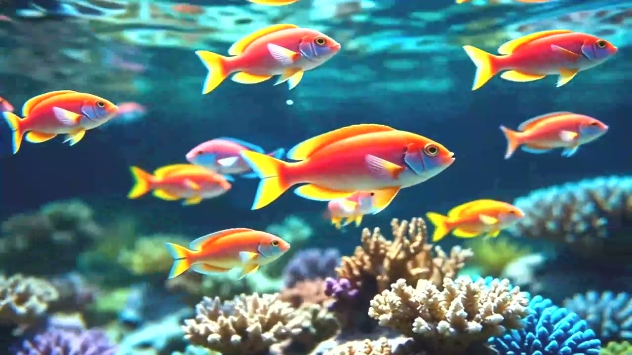 Relaxing 4K Aquarium 🌙 Underwater Scenery with Sleep & Meditation Music