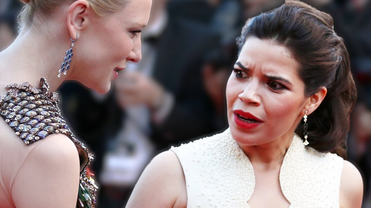Cannes 2014 Prankster Dives Under America Ferrera's Dress