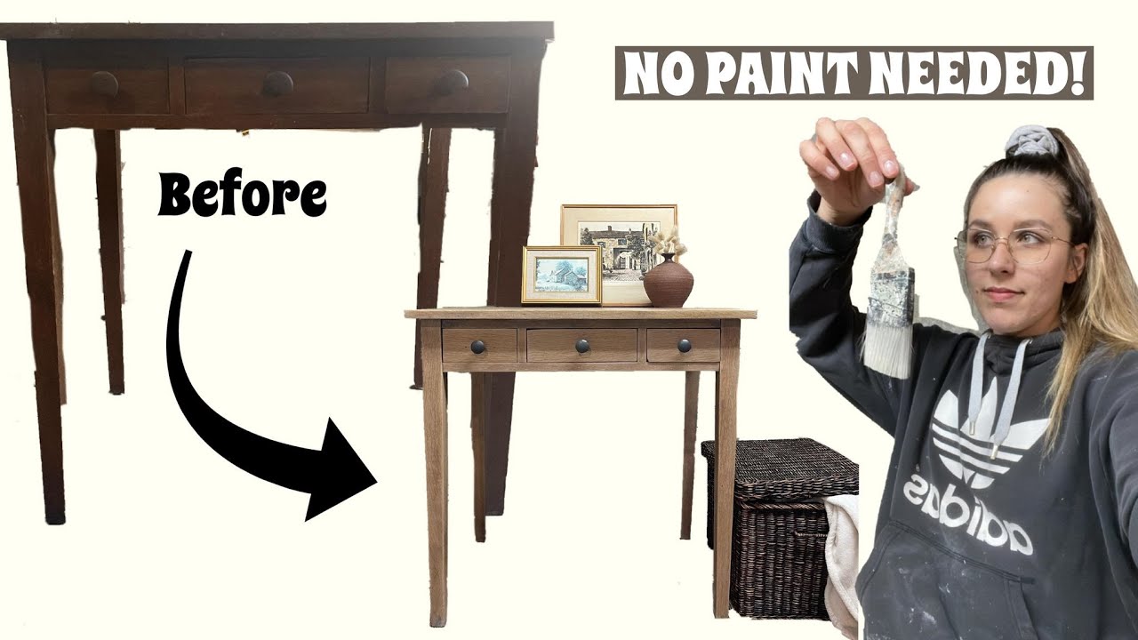Antique Desk Restoration with NO PAINT! + Raw Natural Wood Look | FurnitureFlipBySarah