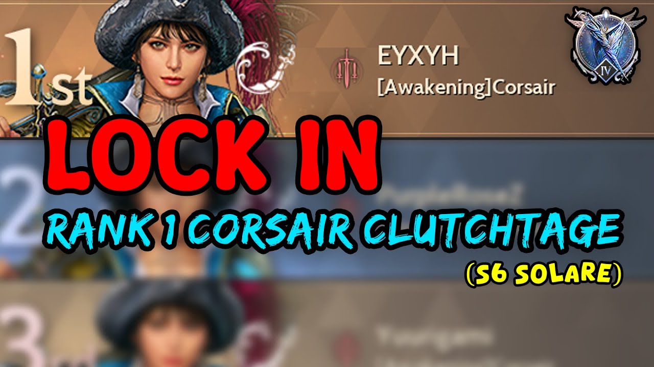 BDO PVP - Rank 1 Corsair 1v3 & Clutch Montage - Arena of Solare - LOCK IN (AOS S6)