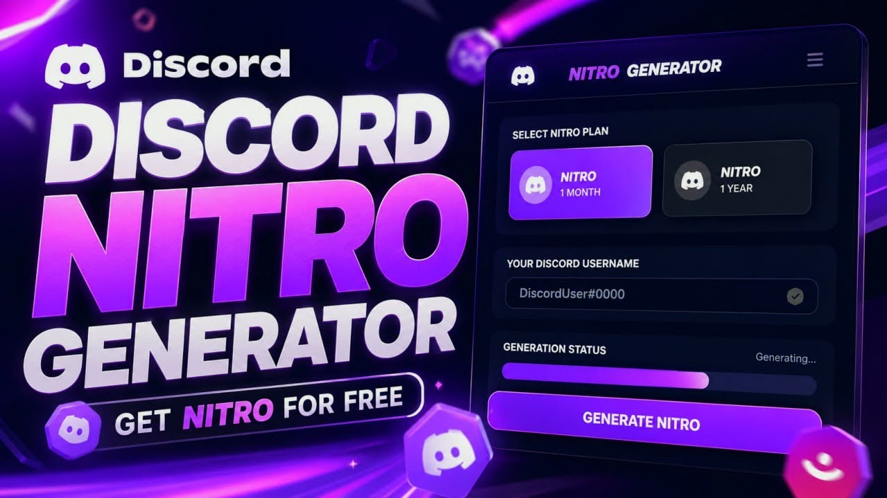 ⚡️ Лучший бесплатный генератор Discord Nitro в 2026 году | Бесконечный Nitro бесплатно!