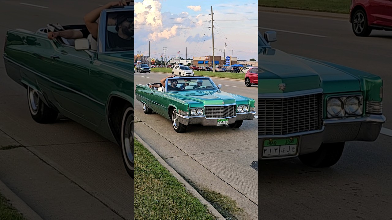 1970 Cadillac DeVille Convertible Classic Car Drive By Engine Sound Fort Street Cruise 2024