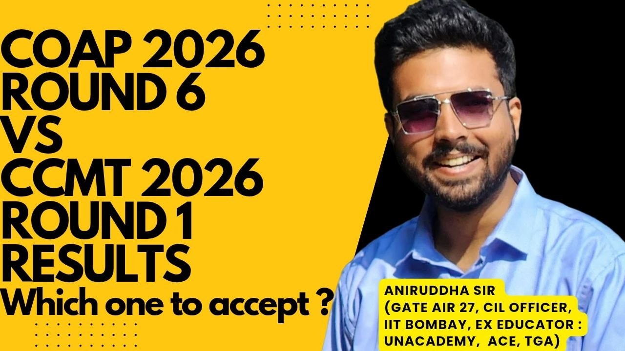 COAP 2026 Round 6 Cutoff : CCMT 2026 Round 1 Results #coap #ccmt #iit #nit #mtech @TheCivilGuruji