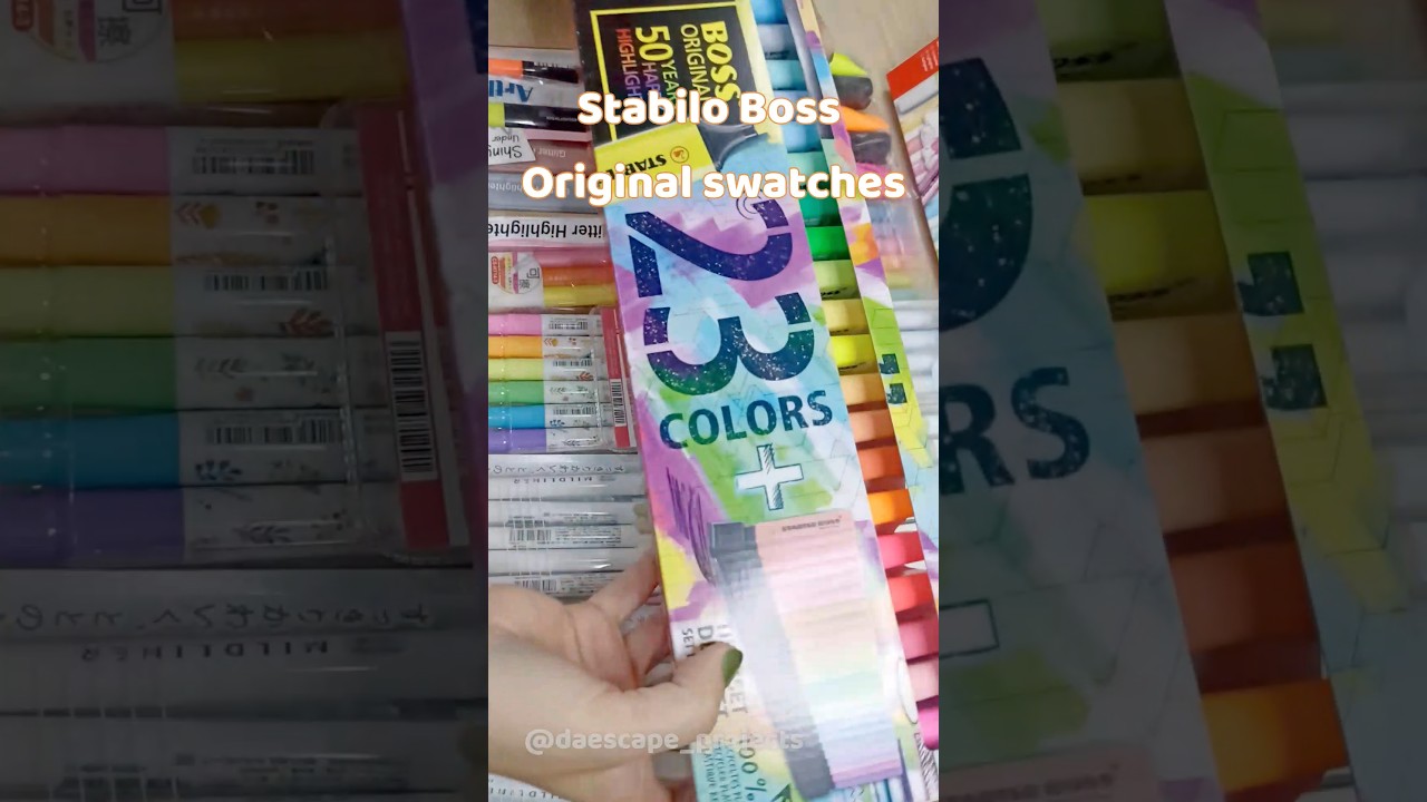 🌈Stabilo boss original highlighters  swatches (23 colors)