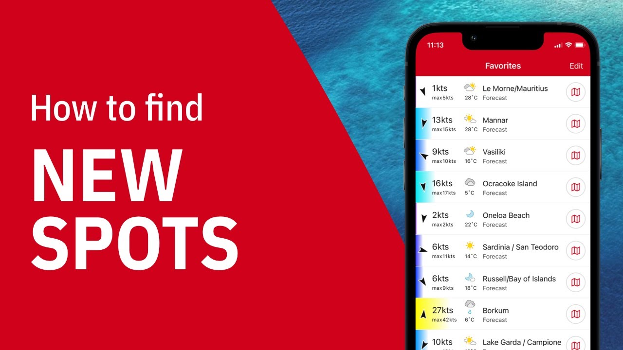 Find New Spots - Windfinder App